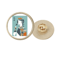 thumbnail image 1 of Cartes à Jouer Illustration Q Motif Rond Métal Broche d'Or Clip, 1 of 3