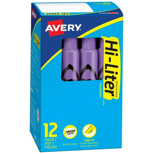 Avery HiLiter DeskStyle Highlighters, SmearSafe, Chisel Tip, 1