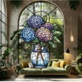 thumbnail image 4 of Hydrangea Flower Vase Window Hanging, Stained Glass Decoration,Suncatcher Gift for Mom or Dad, Floral Home Decor, Beautiful Mothers Day Gift, 4 of 4