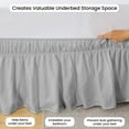 thumbnail image 3 of CCNY 18" Inch Drop Wrap Around Bed Skirt Emperor/Wyoming King Size 100% Microfiber Made Light Grey Color, 3 of 6