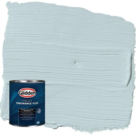 Glidden HEP Scandinavian Sky / Blue Satin Exterior Paint with Primer, 1 Quart