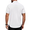 thumbnail image 4 of Vestido Shirt Alimens & Gentle de manga corta para hombre, color blanco, 4 of 6