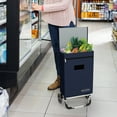thumbnail image 2 of Costway Folding Shopping Cart Grocery Hand Truck Utility Removable Bag w/ Cozy Handle, 2 of 10