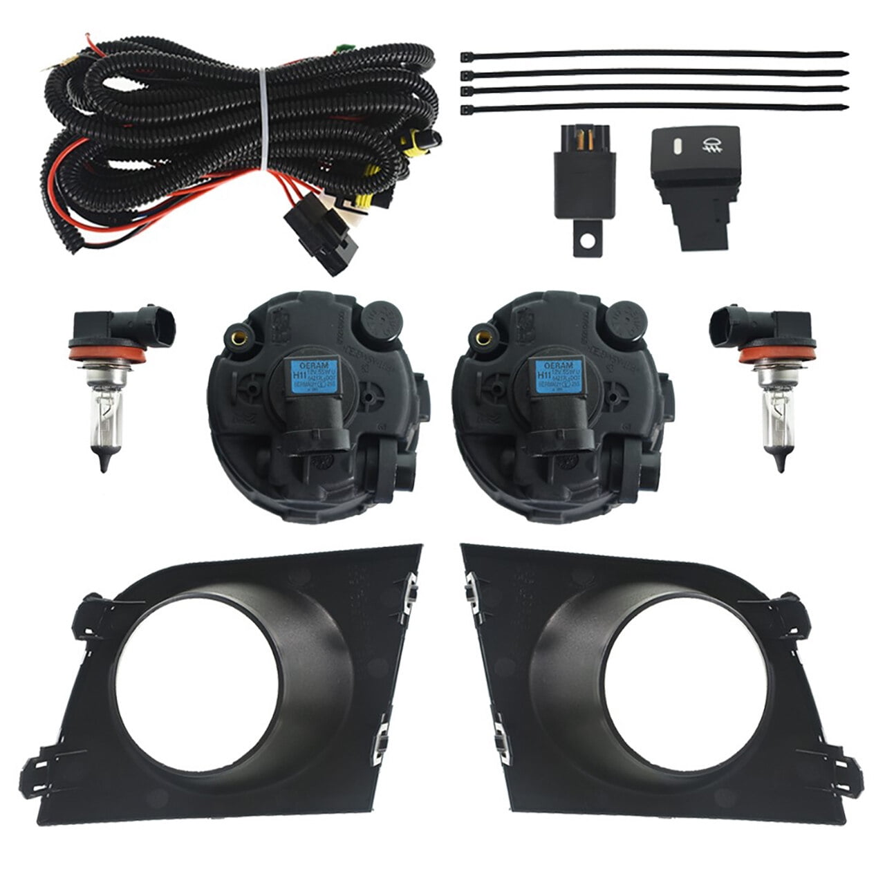 labwork Pair of Fog Light Lamp Assembly Fit for 2007 2008 2009 2010 2011 Nissan Versa, Front Left & Right