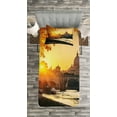 thumbnail image 3 of Ambesonne Fall Quilted Bedspread Set 2 Pcs, Sunset Tiber River Rome, Twin Size, Marigold Yellow Black, 3 of 3