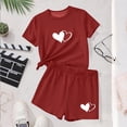 thumbnail image 5 of Cethrio Girls Activewear Outfit Sets, 2 Piece Short Sleeve Summer Casual Kids' Athletic Clothing Sets Red Size 13-14T, 5 of 5
