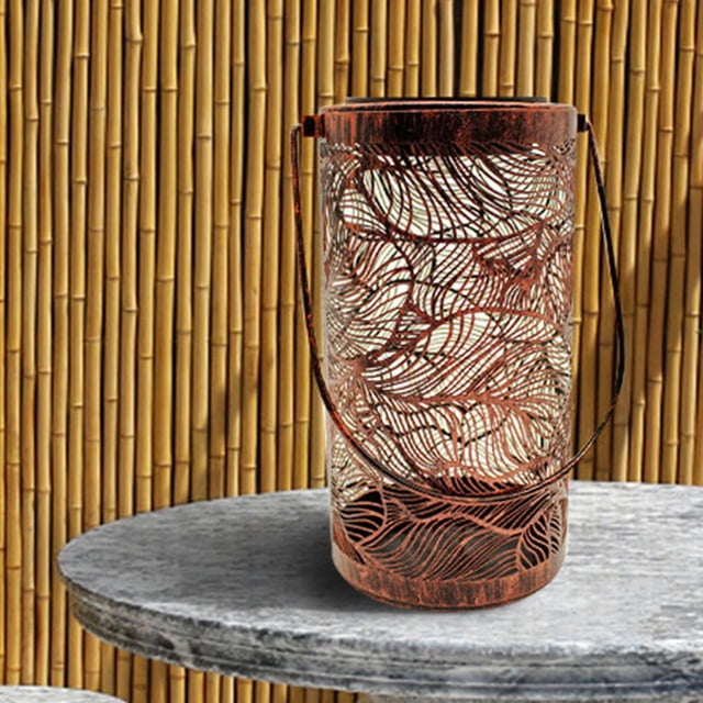 Arte del hierro colgantes Linterna hueco Luz de paisaje impermeable IP55 LED para Patio Porche de piezaza o colgante Hojas CUTICAT colgando luces huecas