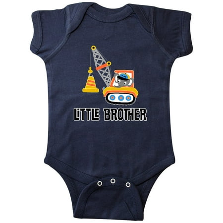 

Inktastic Little Brother Construction Truck Boys Gift Baby Boy Bodysuit
