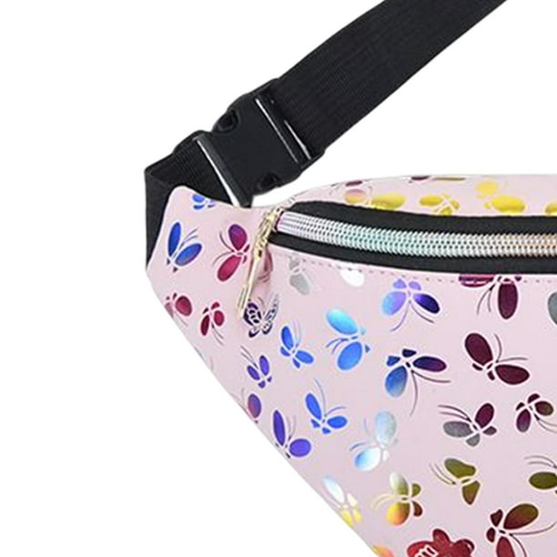Casual Fanny Pack Adjustable Belts Pouch Butterfly Pattern Hip Bag Chest Packs Purse Waist Bag for Women Men Teens Running Hiking Fitness Pink Walmart