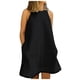 thumbnail image 2 of ICHUANYI Clearance Women's Summer Solid Color Style Fresh Solid Color Embroidered Lace Tank Top Round Neck Dress(Black, L) ICHUANYI WER2023080911792, 2 of 7