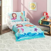 Everyday Kids 4 Piece Toddler Bedding Set -Undersea Mermaids Adventure