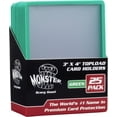 thumbnail image 2 of Monster Top Loaders for Trading Cards - 25 Count 3x4" Clear Hard Plastic Protector (Green Border) - Sort Your Cards by Color- Compatible w MTG, Magic Gathering, Yugioh, Sports & More, 2 of 3