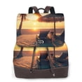 thumbnail image 1 of Balery Hawaiian Sunset Beach Mochila de Cuero para Mujeres, Gran Capacidad, Bolsa de Viaje Multifuncional, Mochila de Cuero y Bolsa de Hombro para Mujeres, 1 of 4