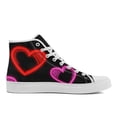 thumbnail image 5 of Coolcustomize Men's High Top Sneakers | Neon Red & Pink Heart Design, Comfortable Casual Sports Footwear, Lace Closure, Fabric Upper & Insole Boots, EVA Sole, Round Toe Canvas Shoes for Dail Wear, 5 of 10