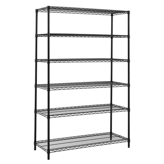 Hyper Tough 6-Tier Heavy Duty Black Wire Shelving Unit, 3600-lb Capacity