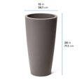 thumbnail image 5 of Step2 Tremont Dark Cedar Plastic Round Tapered Indoor and Outdoor Tall Planter, 5 of 5