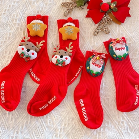 

Zhaomeidaxi 5 Pairs Unisex Baby Toddler Kids Cartoon Christmas Holiday infant Childrens cotton Socks