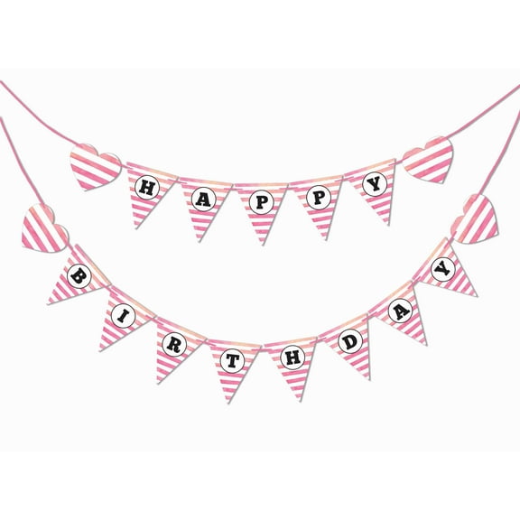 Inkdotpot Birthday Party DecorationsHappy Birthday Party GarlandBaby Girls Polka DotPennant Banner Flag