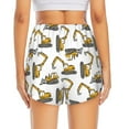 thumbnail image 3 of Picia Funny Excavator Pattern Women's 2 in 1 Athletic Running Shorts High Waisted Workout Casual Gym Sweat Shorts with Comfy Liner Zipper Pockets-XX-Large, 3 of 9