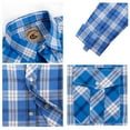 thumbnail image 3 of Coevals Club Men's Western Cowboy Long Sleeve Pearl Snap Casual Plaid Work Shirts White Blue Plaid 29 XX-Large, 3 of 3