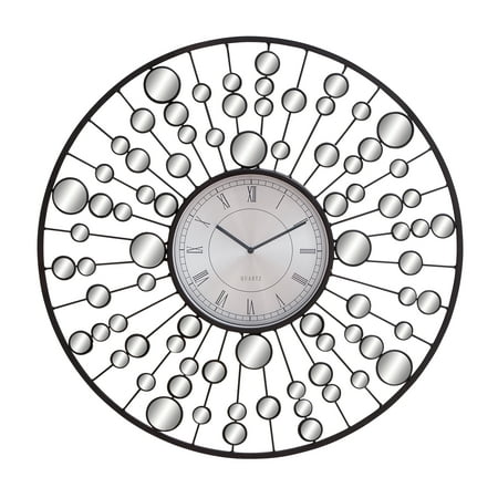 - Decmode Contemporary 26 Inch Molecular Metal and Mirror Wall Clock