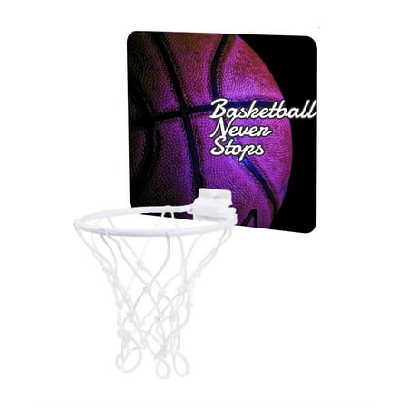 Basketball Up Close - Basketball Never Stops - Childrens 7.5" Long x 9" Wide Mini Basketball Backboard - Goal with 6" Hoop