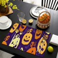 thumbnail image 3 of Purple Halloween Jack Lanterns Summer Placemats Table Placemats Set Of 6-Linen Kitchen Washable Placemats Table Mats 11.8"x17.7" Non-Slip Heat Resistant, 3 of 5
