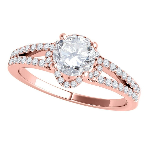 Aonejewelry 0.75 Ctw. Sassy Halo Diamond Engagement Ring 14K Rose Gold