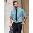 thumbnail image 3 of OALUXE Mens Dress Shirts Formal Long Sleeve Button Down Business Contrast Shirt with Pocket, 3 of 7