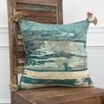 thumbnail image 2 of Rizzy Home Throw Pillow T14650 Transitional Green Water Color Tassels 20" x 20" Square, Cover Only, 2 of 3