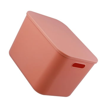WHAMVOX Orange PP Storage Bins with Lids and Handles for Organizing Clothes Toys and Sundries 12 x 12 x 12 Inches