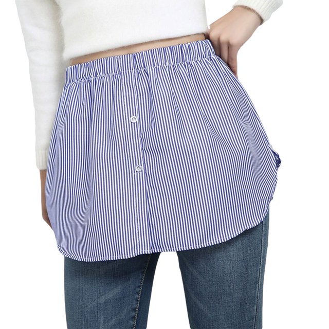 Unisex Adjustable Layering Fake Lower Sweep Set Skirt Half-Length Splitting A Version Hem Skirt Undershirt