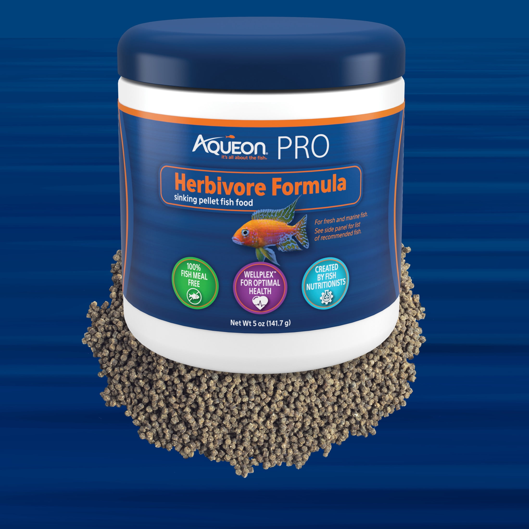 Aqueon PRO Pellet Fish Food Herbivore Formula 5 oz