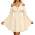thumbnail image 2 of Renaissance Dress Women Long Bell Sleeve Off Shoulder Chiffon A Line Flowy Corset Dress Victorian Fairy Dresses, 2 of 6