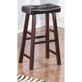 thumbnail image 1 of Tabourets de Bar en Cuir Rembourrés en Bois Brun Set de 2, 1 of 1
