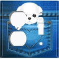 thumbnail image 4 of Metal Light Switch Plate Cover Cute Maltese Puppy Dog Cube Gray DOG004, 4 of 13