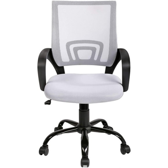 Office Chair Ergonomic Desk Chair Mesh Computer Chair Lumbar Support Modern Executive Adjustable Stool Rolling Swivel Chair for Back Pain (White)