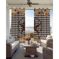 thumbnail image 6 of Star Country Blackout Curtains for Bedroom Living Room Darkening Curtains 63 Inches Long Farmhouse Sunflower Texas Retro Checkered Window Curtain 2 Panels Set Window Treatment Grommet Drapes 52"x63", 6 of 9
