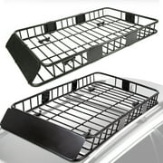 HECASA Upgrade Adjustable Roof Rack Cargo Carrier with Extension,64" x 39" x 6'' Universal, 250LBS Weight Capacity Heavy Duty Steel Car SUV ,Top Luggage Storage Holder Basket for Travel