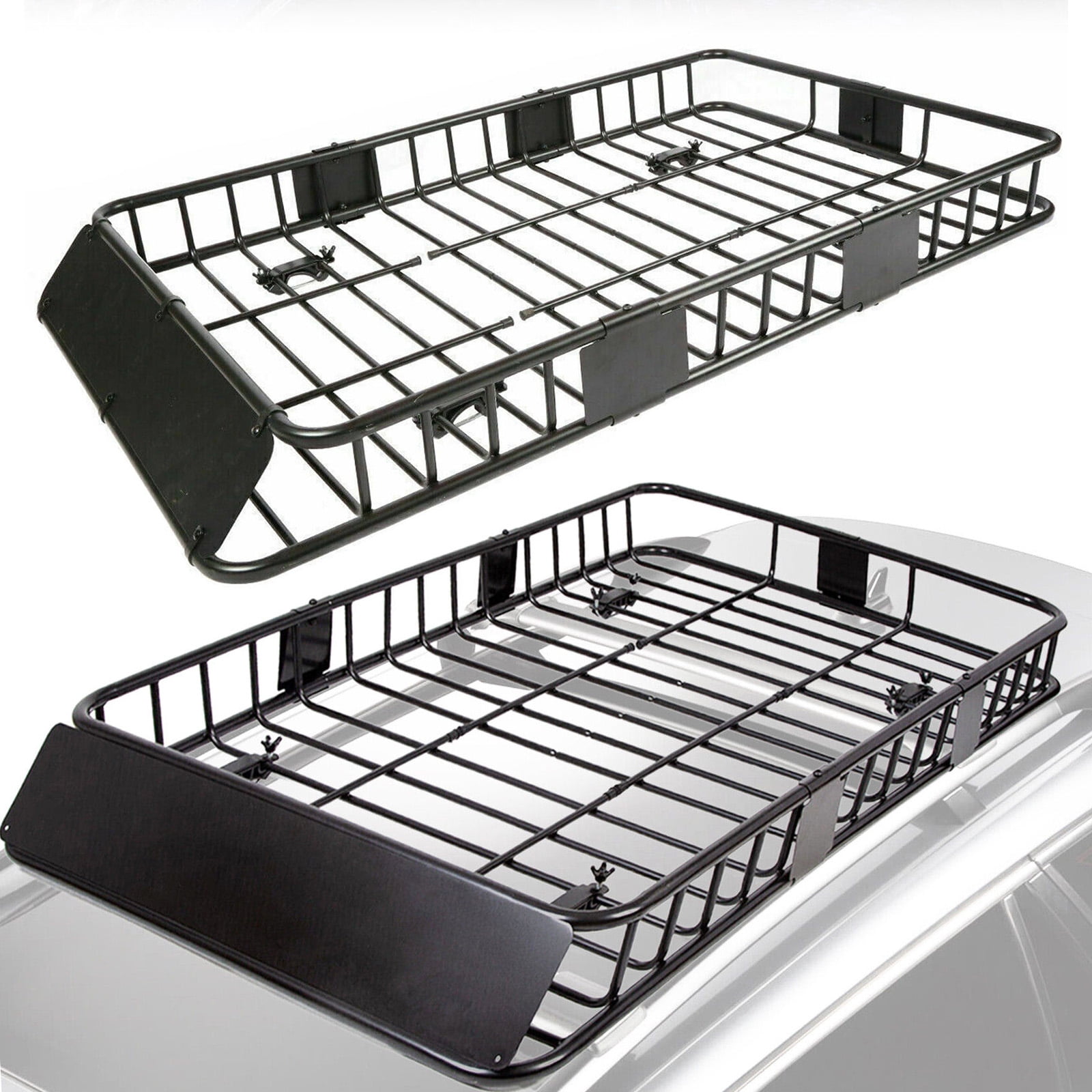 HECASA Upgrade Adjustable Roof Rack Cargo Carrier with Extension,64" x 39" x 6'' Universal, 250LBS Weight Capacity Heavy Duty Steel Car SUV ,Top Luggage Storage Holder Basket for Travel