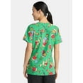 thumbnail image 2 of Dr. Seuss Women's Holiday Scrub Top with Short Sleeves, Sizes S-3XL, 2 of 5