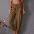 thumbnail image 2 of Rhuody Pants For Women Wide Leg Relax Fit High Waist Solid Color Trousers Fashion Clothing M Coffee, 2 of 8