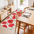 thumbnail image 2 of 2'x6' Rug Runners for Hallways Kitchen, Red Flowers Non Slip Entryway Beside Floor Carpet Runner, Spring Botanical Poppy Budding Blossom Floral Washable Laundry Room Bedroom Throw Rugs Mat, 2 of 8