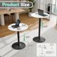 thumbnail image 3 of HOWEN Bistro Pub Table Height Adjustable Round Bar Table 27.4-36 Inches, 360°Swivel Cocktail Table for Dining Room, Party, Café (1, White-Black), 3 of 8