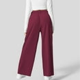 thumbnail image 4 of Jxximdong Palazzo Pants for Women, Elegant Loose Wide Leg Palazzo Pants Plain Lightweight Stretchy Casual Trousers with Pockets, Red Womens Casual Trousers, 4 of 7