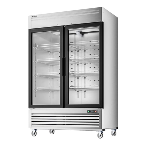 Coolski 54 in. 47.5 cu. ft. Auto / Cycle Defrost 2-Glass Door Commercial Reach In Display Upright Freezer in Stainless Steel