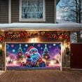 thumbnail image 4 of Uv Activated Christmas Garage Door Cover Banner, Fluorescent Christmas Door Cover, Glows In Dark 2D Flat Holiday Garage （13X6 Ft）, 4 of 9
