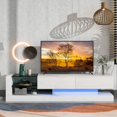 thumbnail image 2 of Aukfa LED TV Stand for TVs up to 75" - TV Cabinet with Storage - White, 2 of 7