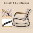 thumbnail image 5 of Noelse 3 Piece Outdoor Patio Bistro Set with Rocking Chairs, Weather-Resistant Textilene Conversation Set with Coffee Table for Porch, Balcony, Lawn, Stripe, 5 of 9