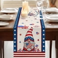 thumbnail image 3 of Table Runners 120 Inches Long Dress Scarves, Independence Day Farmhouse Coffee/Dining/Kitchen Table Runner for Living Room, US Flag Gnomes Star Striped Burlap 13x120 Inch, 3 of 9